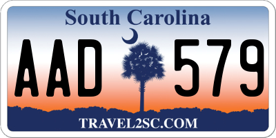 SC license plate AAD579