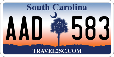 SC license plate AAD583