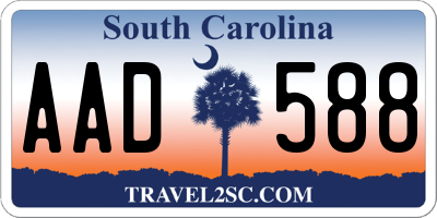 SC license plate AAD588