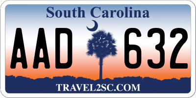 SC license plate AAD632