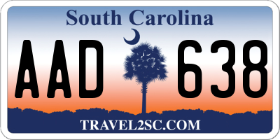 SC license plate AAD638