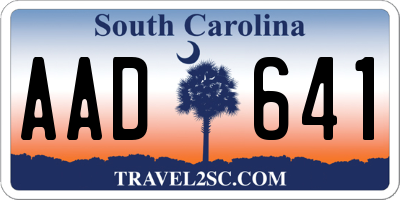 SC license plate AAD641