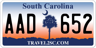 SC license plate AAD652