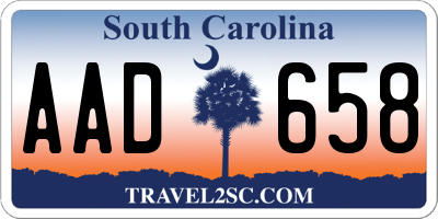 SC license plate AAD658