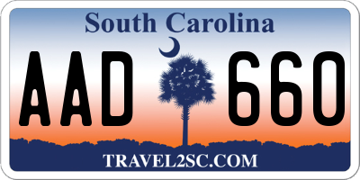 SC license plate AAD660