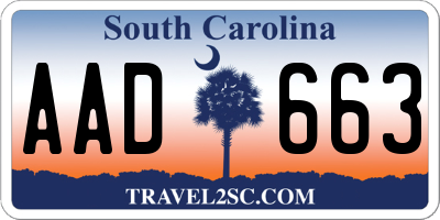 SC license plate AAD663
