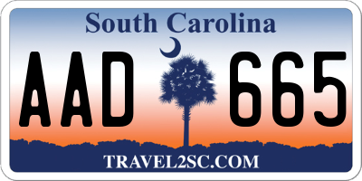 SC license plate AAD665