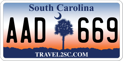 SC license plate AAD669