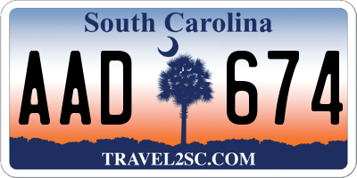 SC license plate AAD674