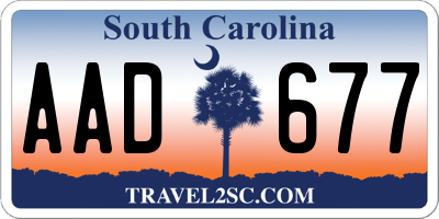 SC license plate AAD677