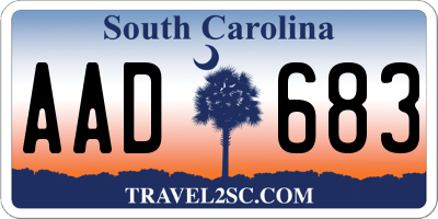 SC license plate AAD683