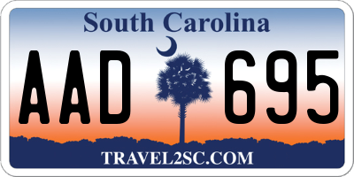 SC license plate AAD695