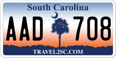 SC license plate AAD708