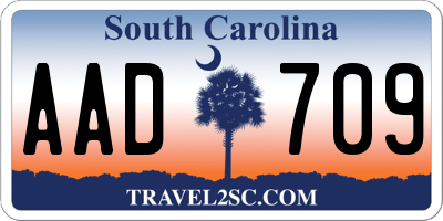 SC license plate AAD709