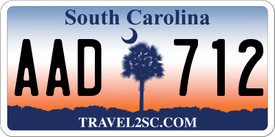 SC license plate AAD712