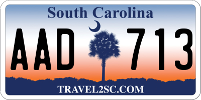 SC license plate AAD713