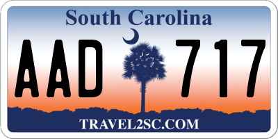 SC license plate AAD717