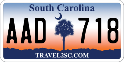 SC license plate AAD718