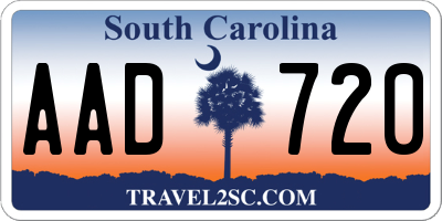 SC license plate AAD720