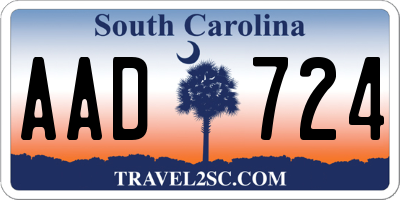 SC license plate AAD724