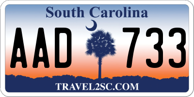 SC license plate AAD733