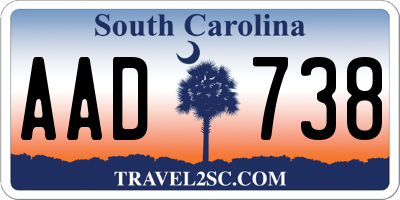 SC license plate AAD738