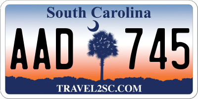 SC license plate AAD745