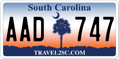 SC license plate AAD747