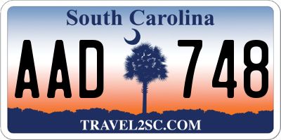 SC license plate AAD748