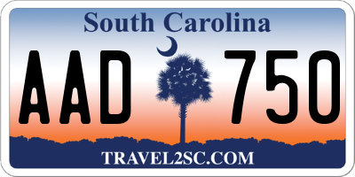 SC license plate AAD750