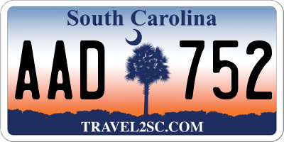 SC license plate AAD752