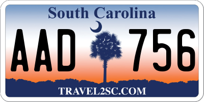 SC license plate AAD756