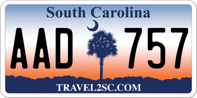 SC license plate AAD757