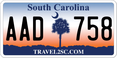 SC license plate AAD758