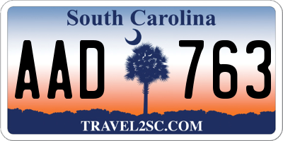 SC license plate AAD763