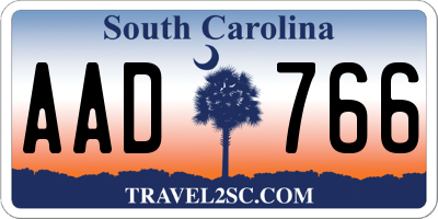 SC license plate AAD766