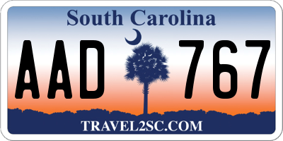 SC license plate AAD767