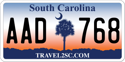 SC license plate AAD768