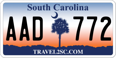 SC license plate AAD772