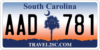 SC license plate AAD781