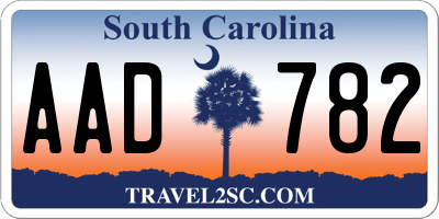 SC license plate AAD782