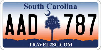 SC license plate AAD787