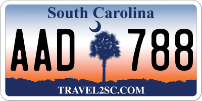 SC license plate AAD788