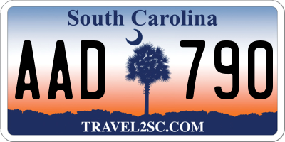 SC license plate AAD790