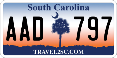 SC license plate AAD797