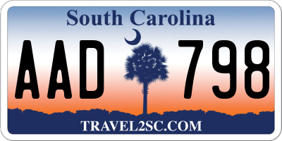 SC license plate AAD798