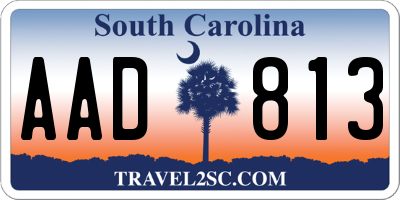 SC license plate AAD813