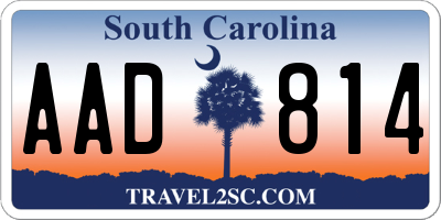 SC license plate AAD814