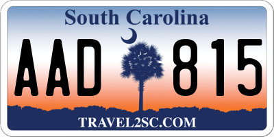 SC license plate AAD815