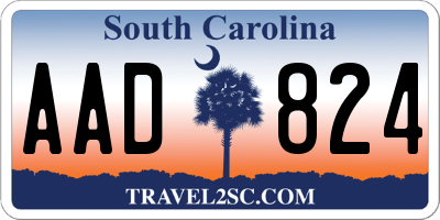 SC license plate AAD824